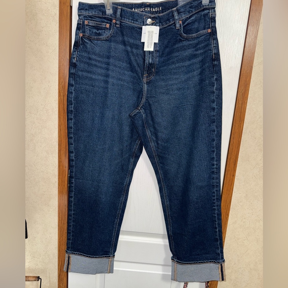 AE Stretch Super High Waisted Straight Jeans
